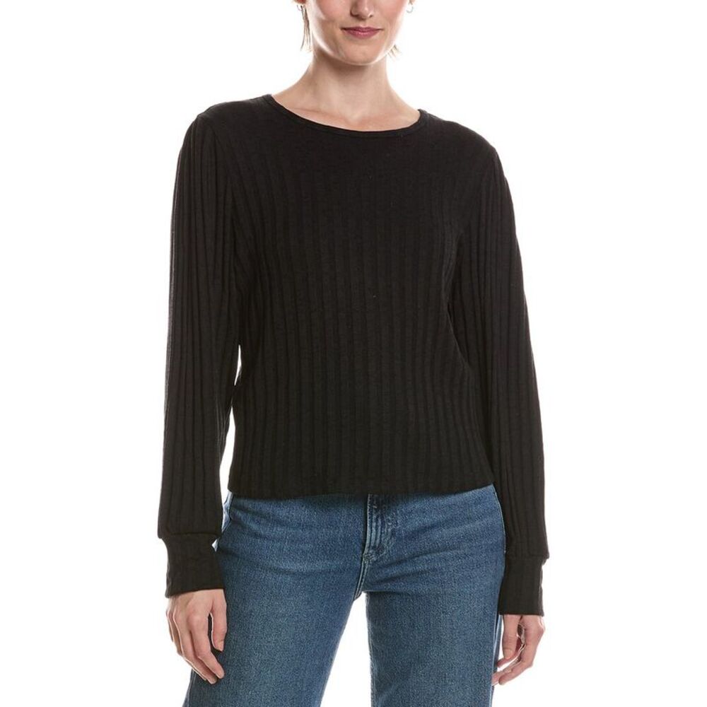 Michael Stars Womens Jeanie Crewneck Sweater, Black